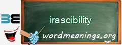 WordMeaning blackboard for irascibility